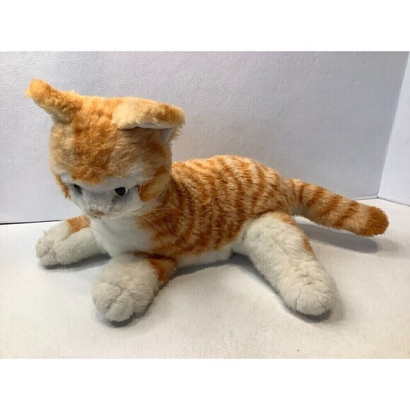 Takara Other - Vintage 1991 Takara Purr-fect Orange Tabby Kitten Cat Plush Stuffed Animal 12"